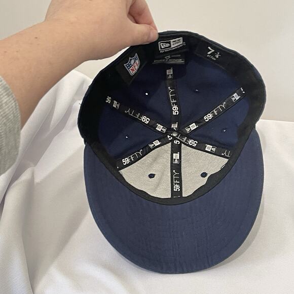 Seattle Seahawks Football NFL New Era Fitted Hat 7 1/4 59Fifty Navy Embroidered - Picture 8 of 11